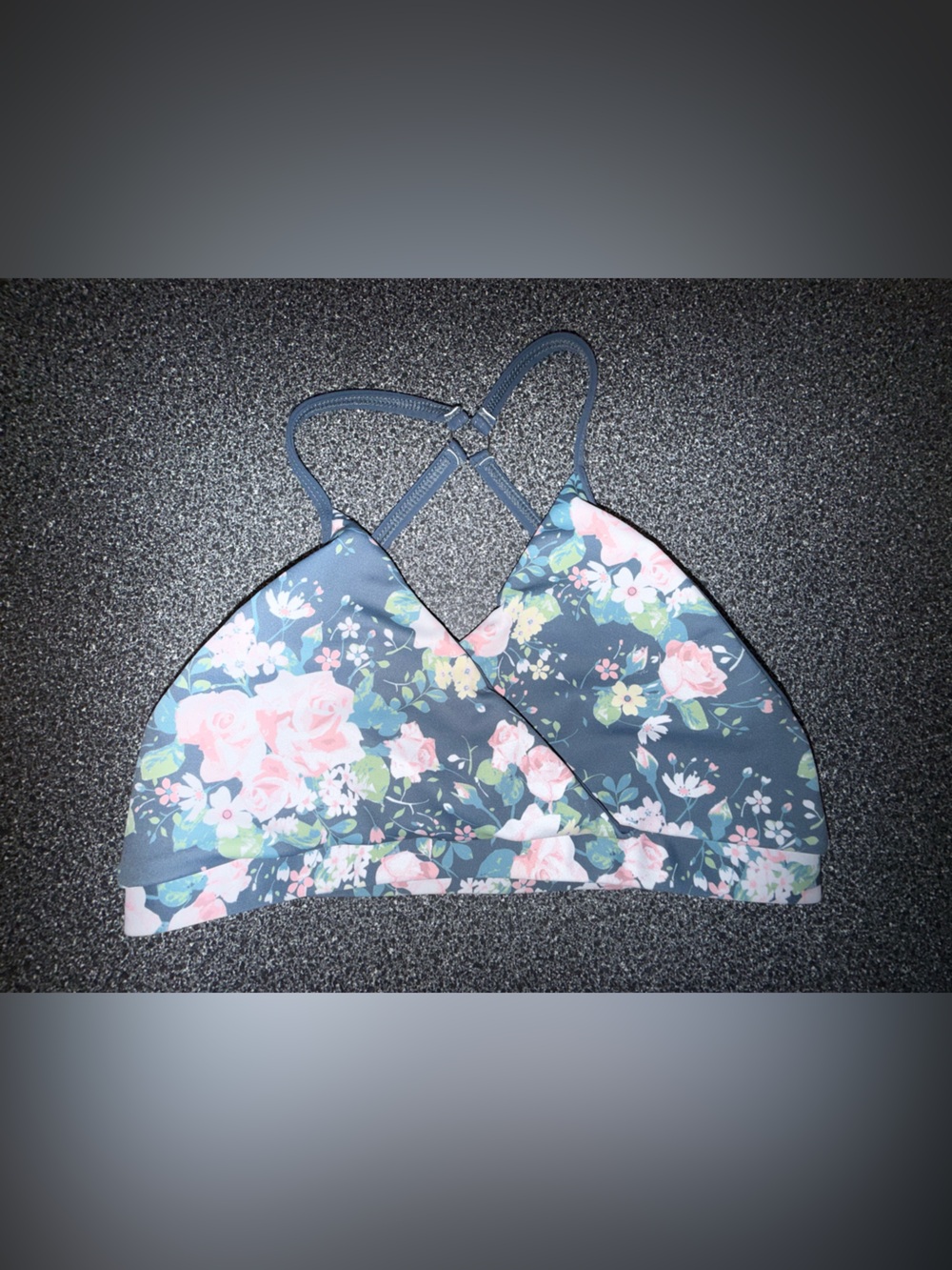 Eleve Dance wear Kids Floral Triangle Dance Bralette -‎ Size Large Child